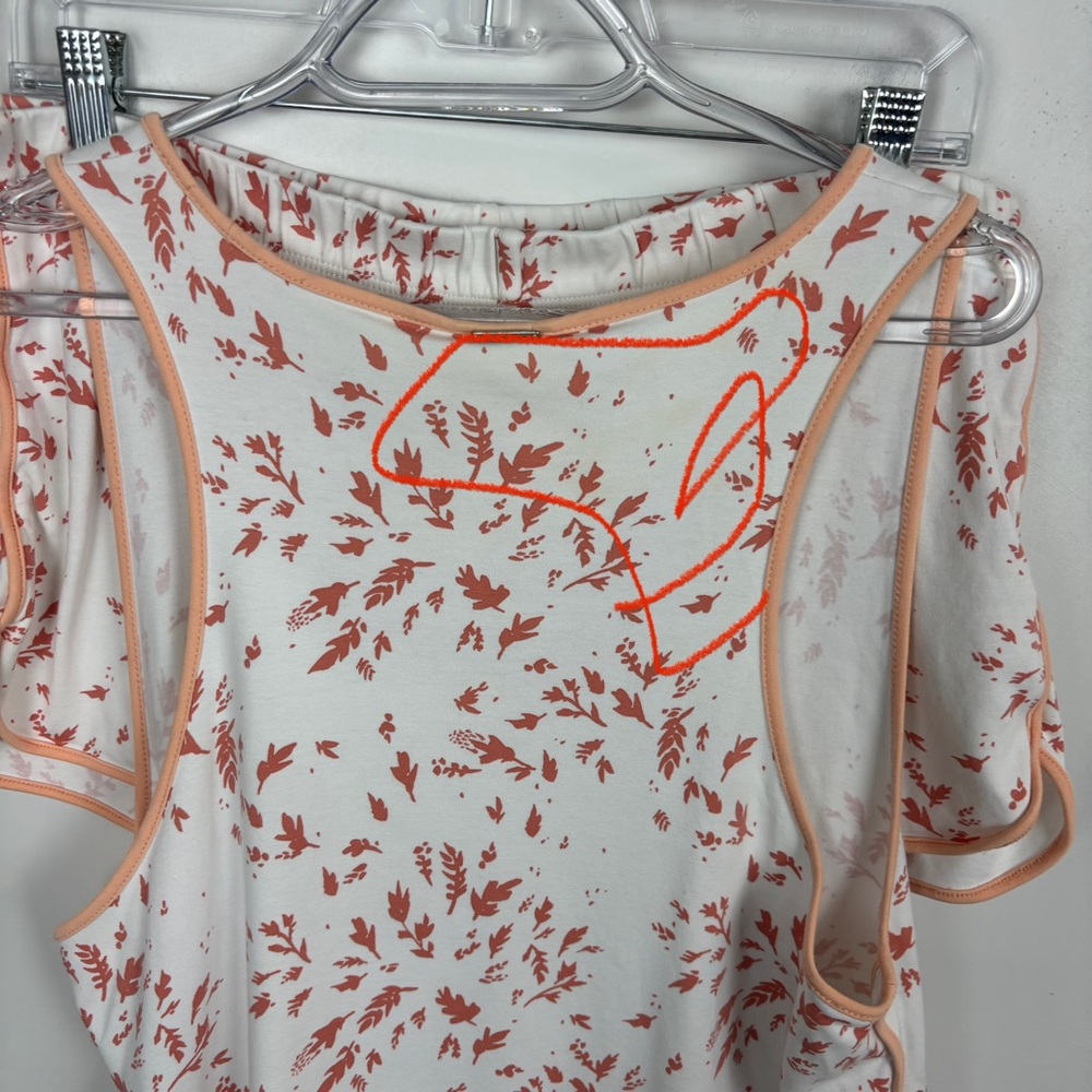 LAKE Pajamas Short Set Peach & White Floral Size XLarge - Picture 5 of 13